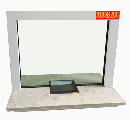 18. White aluminum bulletproof Cash window -FB6 -