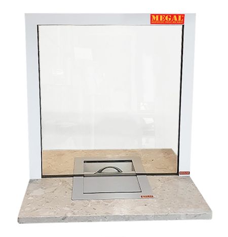 5. Consular window 700x800 with a feeder with a sliding cover