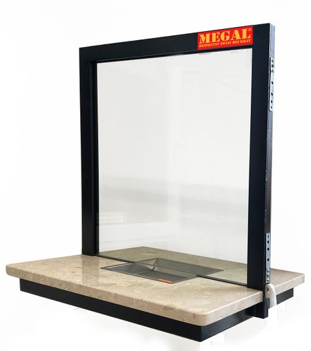 21. Consular window 700x800mm with dual-function bulletproof glass BR3
