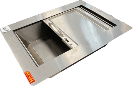 W7 – Deep Transaction Tray with Sliding Cover – Stainless Steel, Dual-Function