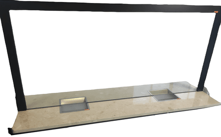 24. Double cash window, width 1990 x height 1000 mm, with dual-function bulletproof glass BR2